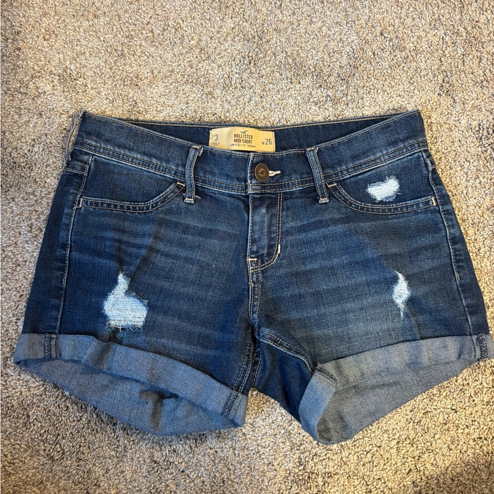 Hollister Distressed Blue Jean Shorts